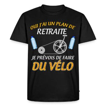 Retraité Passsion Vélo Plan de Retraite - T-shirt Premium bio Homme - noir - Devant - Nico (187cm)