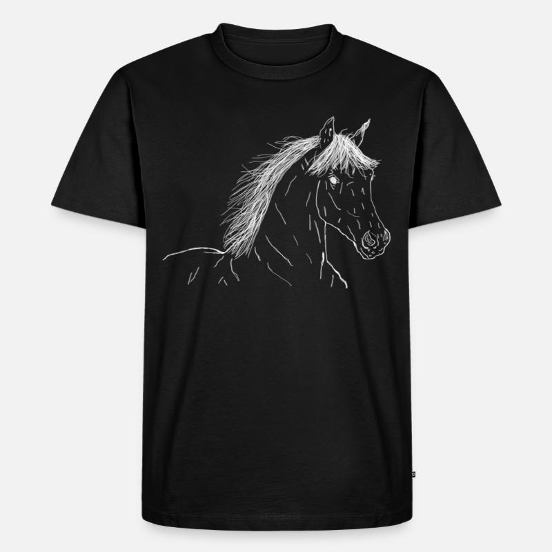 Pferd - Männer Premium Bio T-Shirt - Schwarz