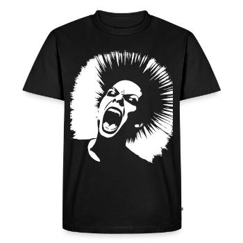 Screaming Punkrocker avec Mohican Anarchy Punk - T-shirt Premium bio Homme - noir - Devant - Nico (187cm)