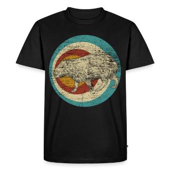 Capybara capybara rétro rongeur animal drôle - T-shirt Premium bio Homme - noir - Devant - Nico (187cm)