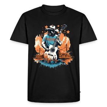 Musique Country Guitare Guitariste Chanteur Vintage - T-shirt Premium bio Homme - noir - Devant - Nico (187cm)