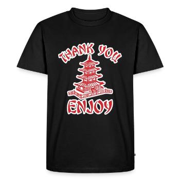 Merci Enjoy Asia - T-shirt Premium bio Homme - noir - Devant - Nico (187cm)