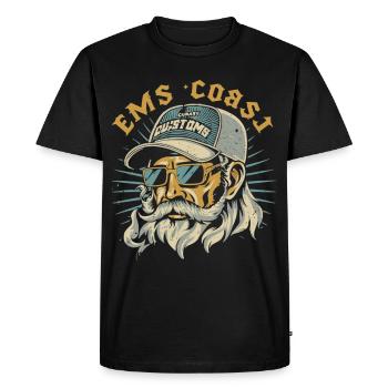Ems Coast Customs Oldskool Design#3 - Men's Premium Organic T-Shirt - black - Front - Nico (187cm)