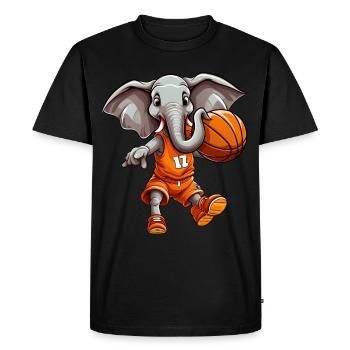 Éléphant de basket-ball - T-shirt Premium bio Homme - noir - Devant - Nico (187cm)