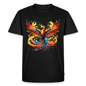 Phönix Phoenix Feuer Flammen Vogel Mythologie - Männer Premium Bio T-Shirt - Schwarz - Vorne - Nico (187cm)