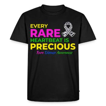 Sensibilisation aux maladies rares de Precious Heartbeats - T-shirt Premium bio Homme - noir - Devant - Nico (187cm)