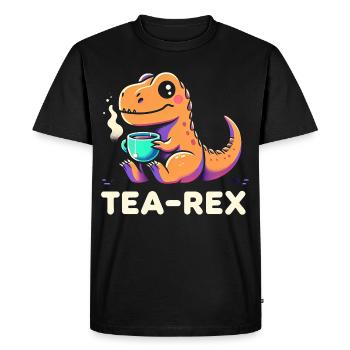 TEA-REX - Dinosaur Tea - Men's Premium Organic T-Shirt - black - Front - Nico (187cm)