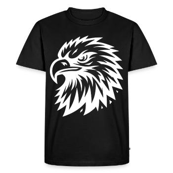 Tête d’aigle blanc - Design pour les fans d’aigle - Adler - T-shirt Premium bio Homme - noir - Devant - Nico (187cm)