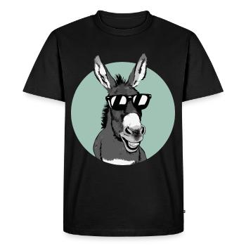 Âne âne mulet Muli - T-shirt Premium bio Homme - noir - Devant - Nico (187cm)