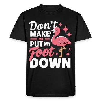 Flamant rose animal - T-shirt Premium bio Homme - noir - Devant - Nico (187cm)