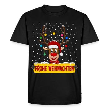 Joyeux Noël Renne - T-shirt Premium bio Homme - noir - Devant - Nico (187cm)