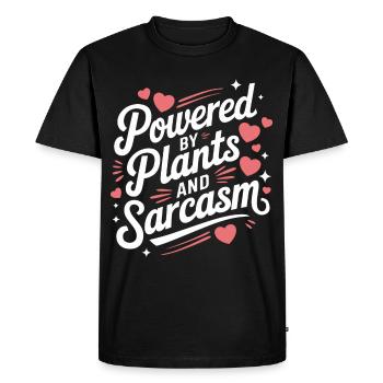 Végétarien Végétalien Végétarien Végétarien - T-shirt Premium bio Homme - noir - Devant - Nico (187cm)