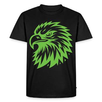 Green Eagle – Wild, majestic and powerful - Men's Premium Organic T-Shirt - black - Front - Nico (187cm)