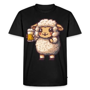 Sheep Pixel Beer - Men's Premium Organic T-Shirt - black - Front - Nico (187cm)