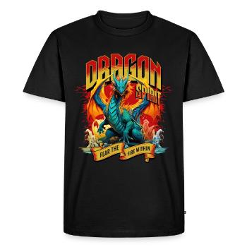 Dragon Fantasy Magic Mysticism Mythology Creature - Men's Premium Organic T-Shirt - black - Front - Nico (187cm)