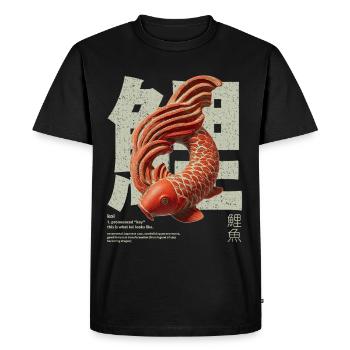 Poisson Koi japonais – Bonheur et transformation - T-shirt Premium bio Homme - noir - Devant - Nico (187cm)