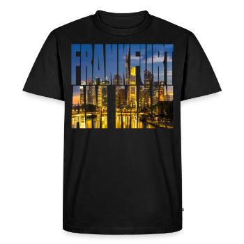 Photo de Francfort-sur-le-Main - T-shirt Premium bio Homme - noir - Devant - Nico (187cm)
