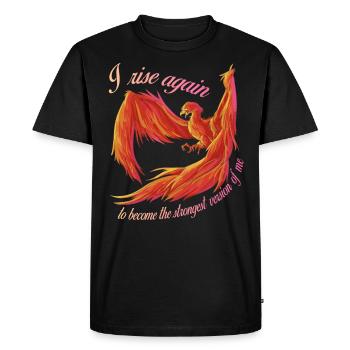 Phoenix des cendres, oiseau, créature mythique, renouvellement - T-shirt Premium bio Homme - noir - Devant - Nico (187cm)