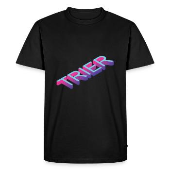 Trèves - T-shirt Premium bio Homme - noir - Devant - Nico (187cm)