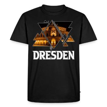 Dresden Germany City Skyline Home Love - Men's Premium Organic T-Shirt - black - Front - Nico (187cm)
