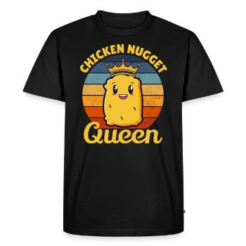 Chicken Nugget Queen Birthday Fast Food Funny - Men's Premium Organic T-Shirt - black - Front - Nico (187cm)