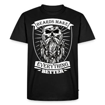 Beards make everything better Shirt - Men's Premium Organic T-Shirt - black - Front - Nico (187cm)