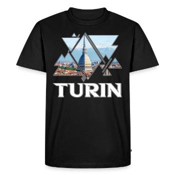 Turin Torino Italy City Skyline Home Love - Men's Premium Organic T-Shirt - black - Front - Nico (187cm)
