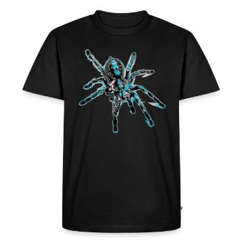 Araignée tigre bleu, araignée - T-shirt Premium bio Homme - noir - Devant - Nico (187cm)