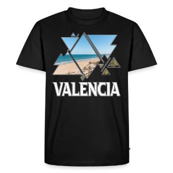 Valence Espagne Ville Skyline Vacances Amour - T-shirt Premium bio Homme - noir - Devant - Nico (187cm)