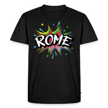 Rome Rome Italy City Pop Art Comic Art Skyline - Men's Premium Organic T-Shirt - black - Front - Nico (187cm)