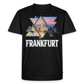 Francfort, Allemagne, ville, horizon, maison, amour - T-shirt Premium bio Homme - noir - Devant - Nico (187cm)