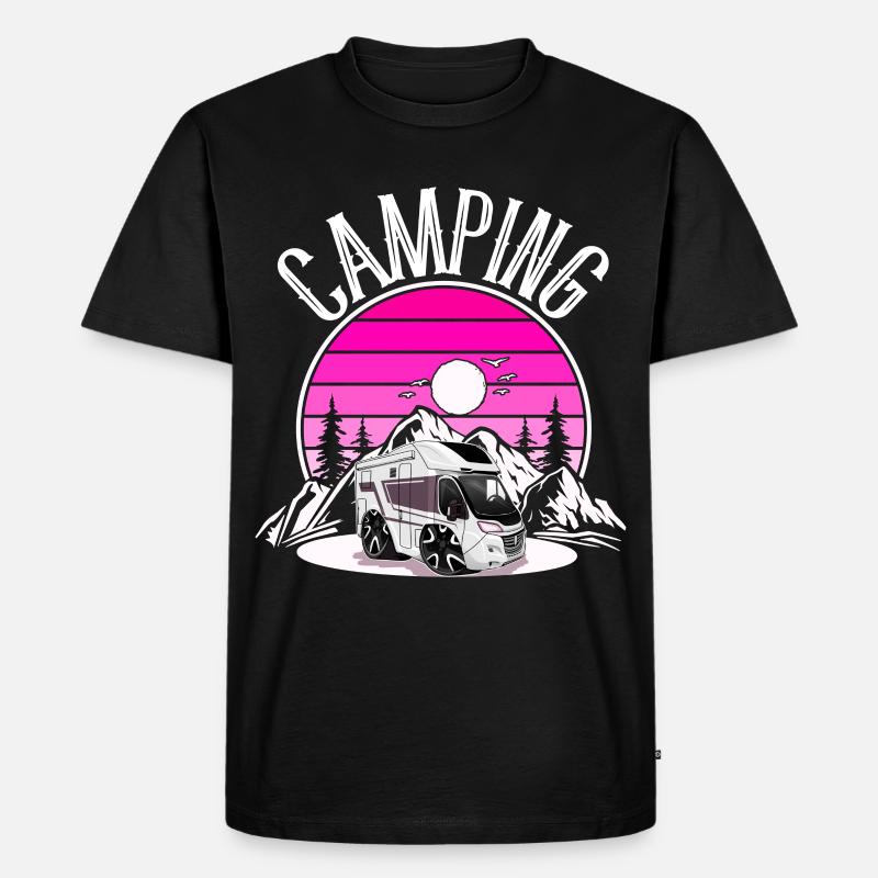 Camping Camper Campen - Männer Premium Bio T-Shirt - Schwarz