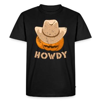Howdy Cowboy Pumpkin pour Halloween - T-shirt Premium bio Homme - noir - Devant - Nico (187cm)