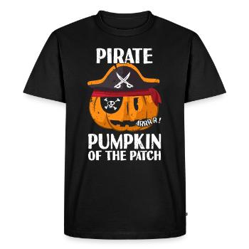 Pirate pumpkin in the bed For Halloween - Men's Premium Organic T-Shirt - black - Front - Nico (187cm)
