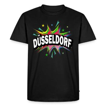 Düsseldorf Allemagne Ville Pop Art Comic Art - T-shirt Premium bio Homme - noir - Devant - Nico (187cm)