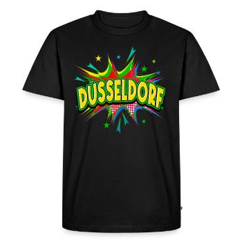 Düsseldorf Allemagne Ville Pop Art Comic Art - T-shirt Premium bio Homme - noir - Devant - Nico (187cm)