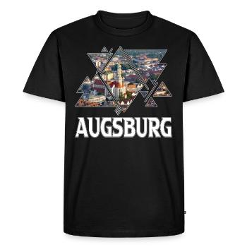 Augsburg Germany City Skyline Home Love - Men's Premium Organic T-Shirt - black - Front - Nico (187cm)