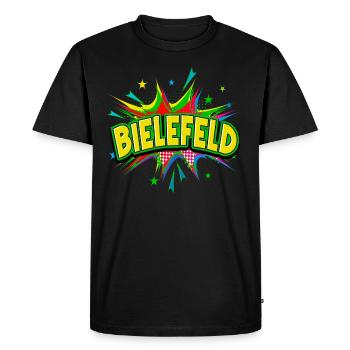 Bielefeld Germany City Pop Art Comic Art - Men's Premium Organic T-Shirt - black - Front - Nico (187cm)