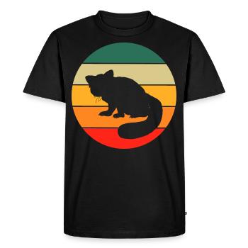 Panda rouge rétro - T-shirt Premium bio Homme - noir - Devant - Nico (187cm)
