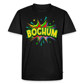 Bochum Allemagne Ville Pop Art Bande dessinée - T-shirt Premium bio Homme - noir - Devant - Nico (187cm)