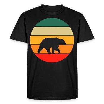 Retro Brown Bear Grizzly Bear - Men's Premium Organic T-Shirt - black - Front - Nico (187cm)