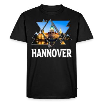 Hanovre Allemagne Ville Skyline Home Love - T-shirt Premium bio Homme - noir - Devant - Nico (187cm)