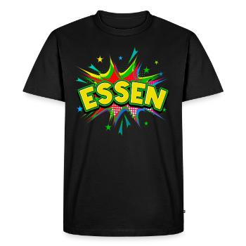 Essen Allemagne Ville Pop Art Comic Art - T-shirt Premium bio Homme - noir - Devant - Nico (187cm)