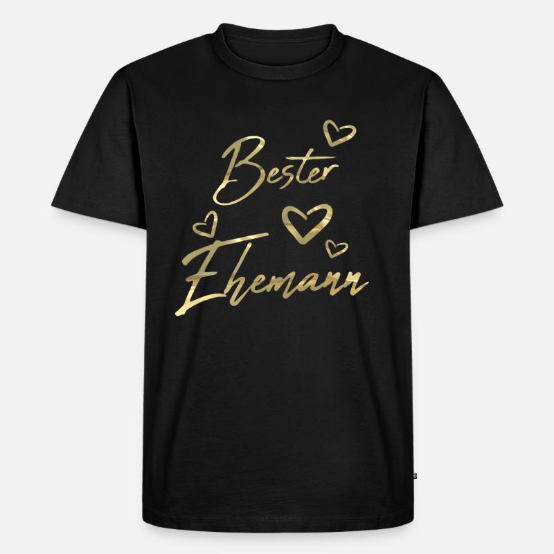 Bester Ehemann Gold - Männer Premium Bio T-Shirt - Schwarz