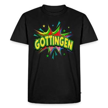 Göttingen Allemagne Ville Pop Art Bande dessinée - T-shirt Premium bio Homme - noir - Devant - Nico (187cm)