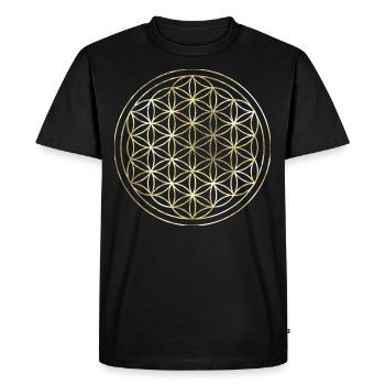 Fleur de Vie en or - T-shirt Premium bio Homme - noir - Devant - Nico (187cm)