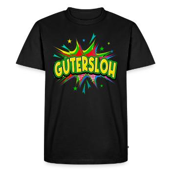 Gütersloh Allemagne Ville Pop Art Bande dessinée - T-shirt Premium bio Homme - noir - Devant - Nico (187cm)