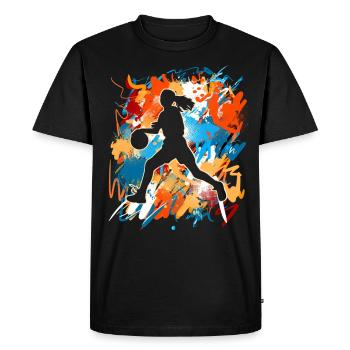 Basketball féminin Basketball féminin - T-shirt Premium bio Homme - noir - Devant - Nico (187cm)