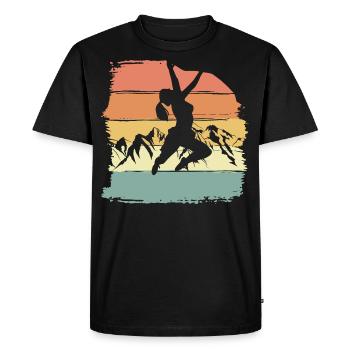 Escalade femmes rétro vintage - T-shirt Premium bio Homme - noir - Devant - Nico (187cm)