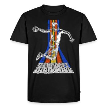 Handball Handball Player Handball Player Vintage - Men's Premium Organic T-Shirt - black - Front - Nico (187cm)